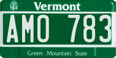 VT license plate AMO783
