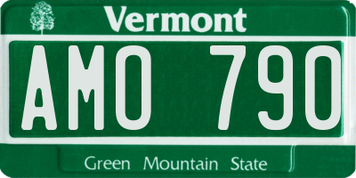 VT license plate AMO790