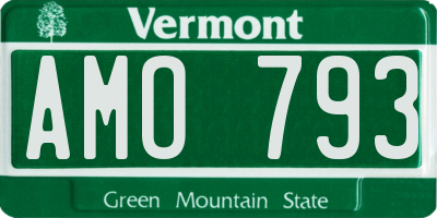 VT license plate AMO793