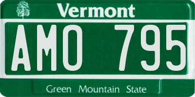 VT license plate AMO795