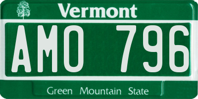 VT license plate AMO796