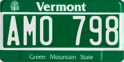 VT license plate AMO798