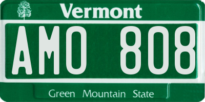 VT license plate AMO808
