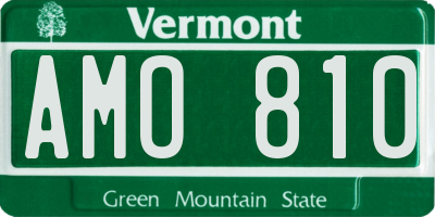 VT license plate AMO810