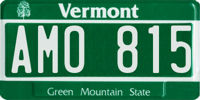 VT license plate AMO815