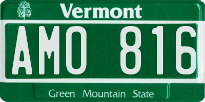 VT license plate AMO816