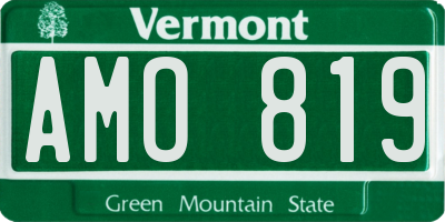 VT license plate AMO819