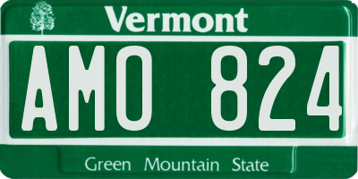 VT license plate AMO824