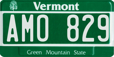 VT license plate AMO829