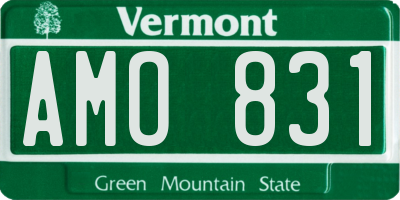 VT license plate AMO831
