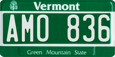 VT license plate AMO836