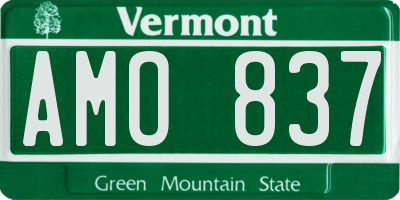 VT license plate AMO837