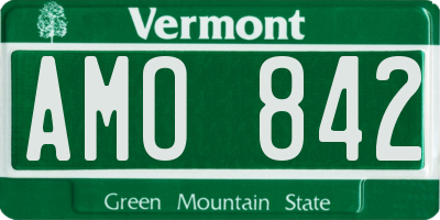 VT license plate AMO842