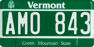 VT license plate AMO843