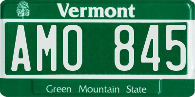 VT license plate AMO845
