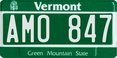 VT license plate AMO847