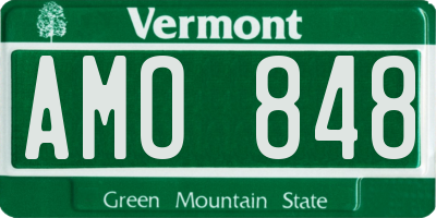 VT license plate AMO848