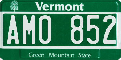 VT license plate AMO852