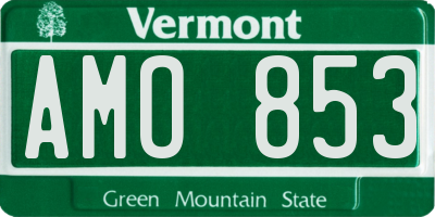VT license plate AMO853