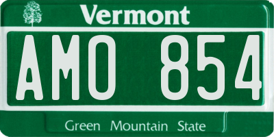 VT license plate AMO854