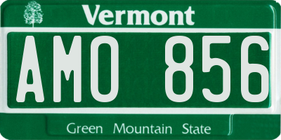VT license plate AMO856