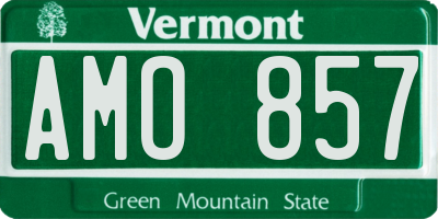 VT license plate AMO857