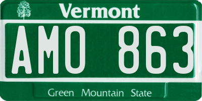 VT license plate AMO863
