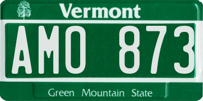 VT license plate AMO873