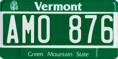 VT license plate AMO876