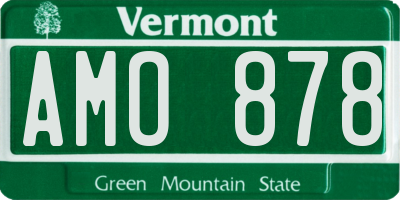 VT license plate AMO878
