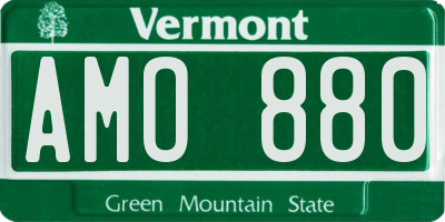 VT license plate AMO880