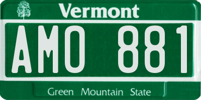 VT license plate AMO881