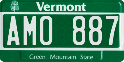 VT license plate AMO887