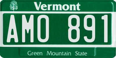 VT license plate AMO891