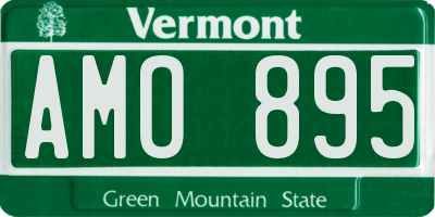 VT license plate AMO895