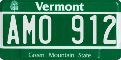 VT license plate AMO912