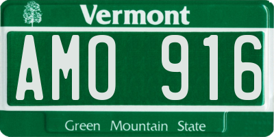 VT license plate AMO916