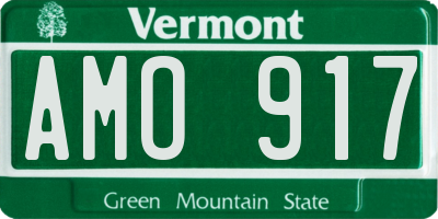 VT license plate AMO917