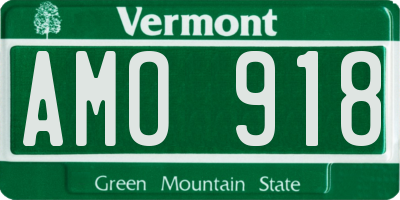 VT license plate AMO918