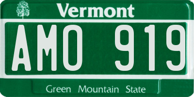VT license plate AMO919
