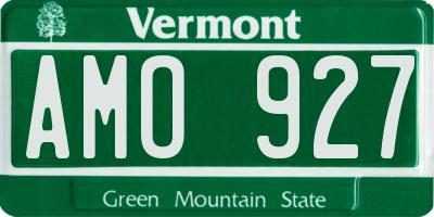 VT license plate AMO927