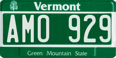 VT license plate AMO929