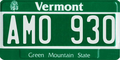 VT license plate AMO930