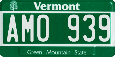 VT license plate AMO939