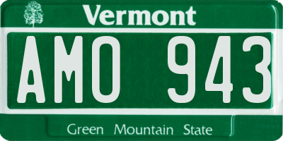 VT license plate AMO943