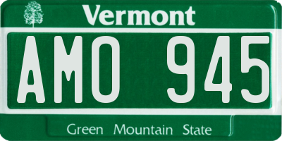 VT license plate AMO945