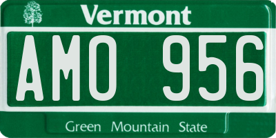 VT license plate AMO956
