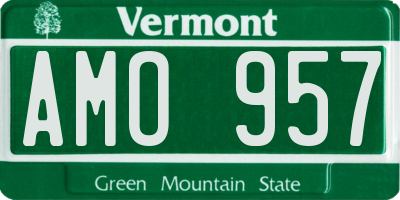 VT license plate AMO957