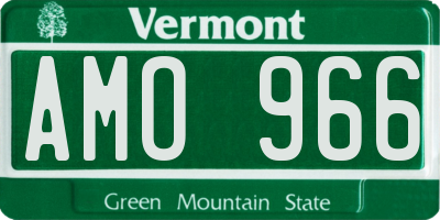 VT license plate AMO966