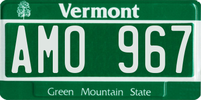 VT license plate AMO967